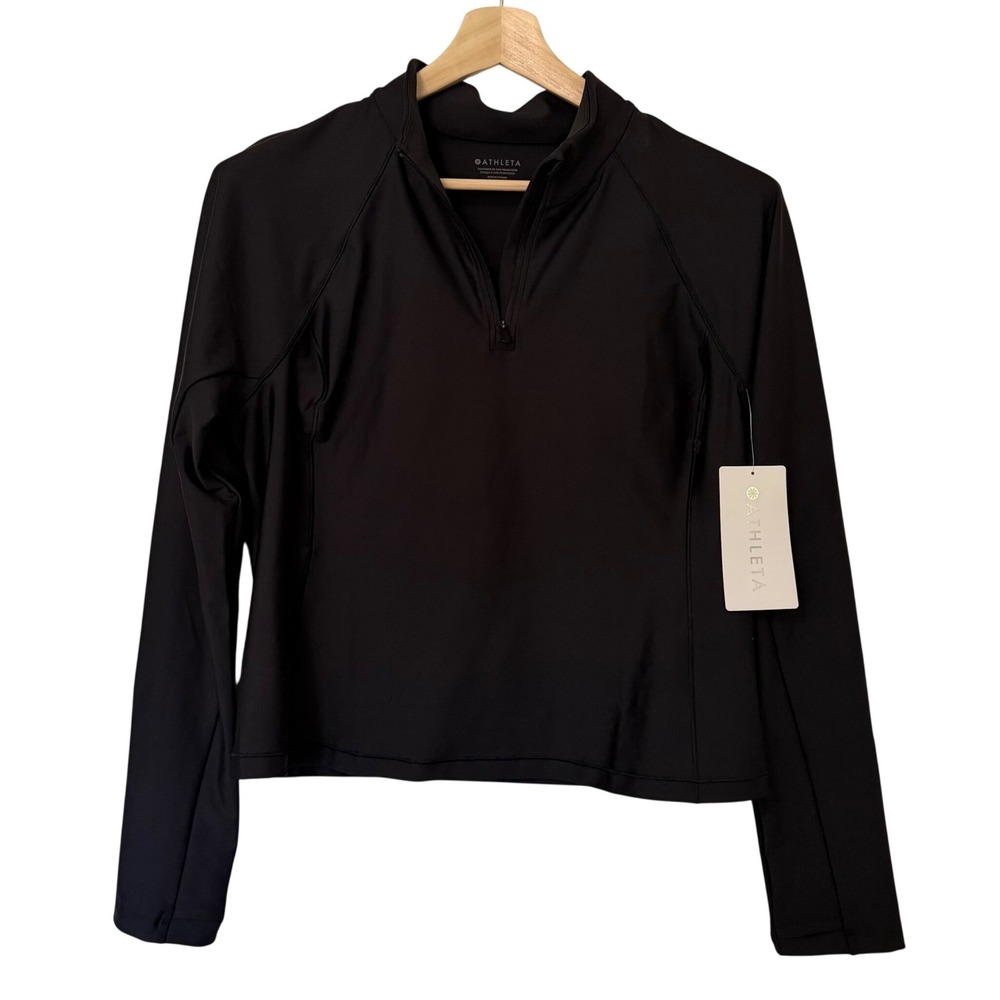 New w/ Tags Athleta Black Interval Half Zip Pullover Athletic‎ Jacket XL